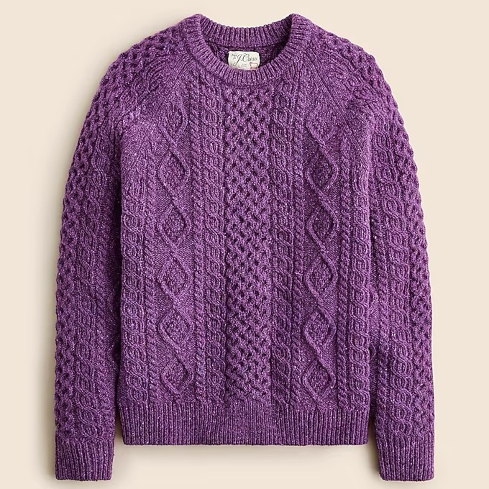 J. Crew Violet Cable Knit Sweater